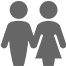 Gray man and woman holding hands icon